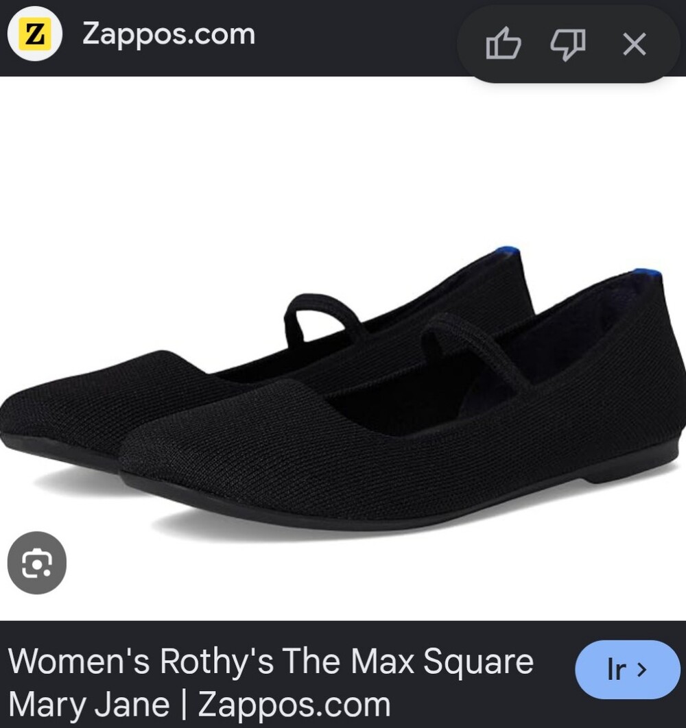 Rothy's Black Knit Mary Jane Flats with Strap